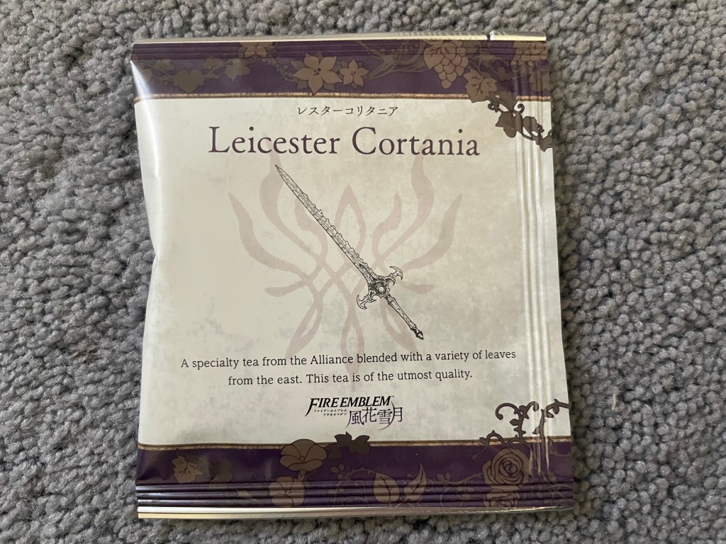 A photograph of the leicester cortania tea bag